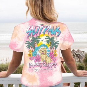 Simply Southern Salty Paws T Shirt - Medium -NWT